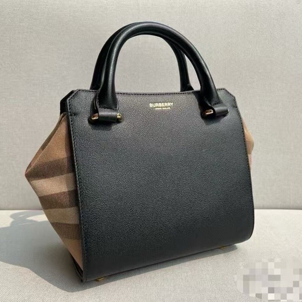 SALE ENDS 10/1 Burberry Black and Tan banwell small top handle Bag NW - Picture 3 of 11